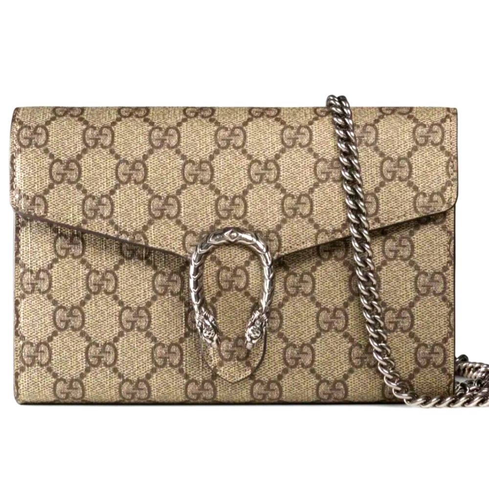 GUCCI Dionysus GG Supreme Chain Wallet Retail $1,650 **Current Style**